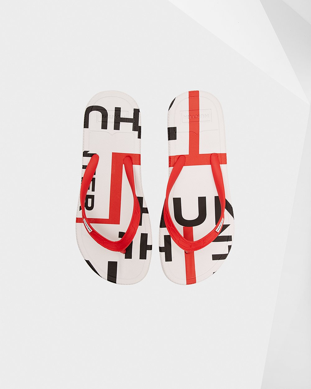 Hunter Ženske Flip Flops Crvene Original Exploded Logo Hrvatska 1465-FWKMJ